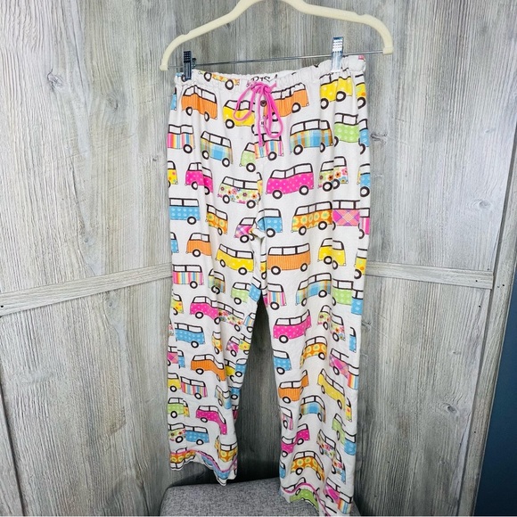 P.J.Salvage flannel Pajama Set Vintage Busses - Picture 6 of 8